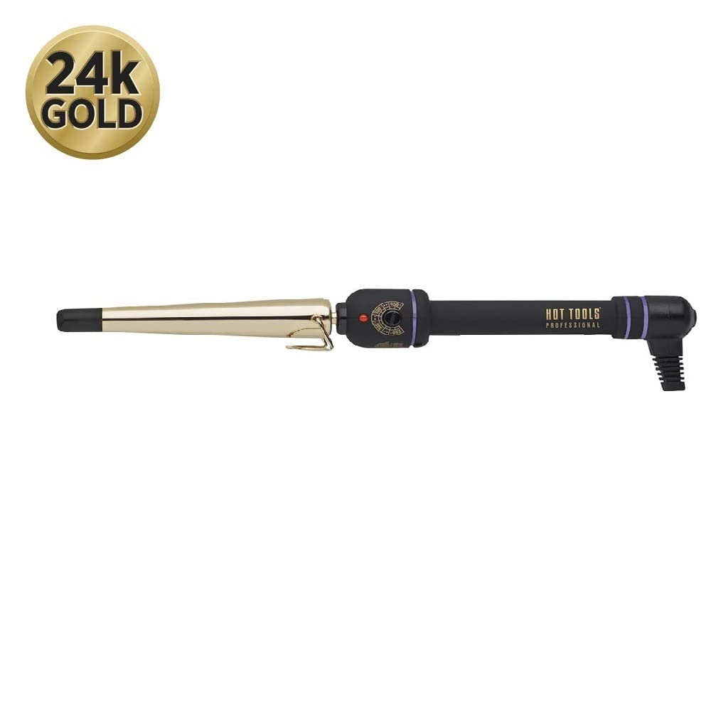 Hot Tools Professional Tapered Curling Iron, Gold Curling Iron, Small