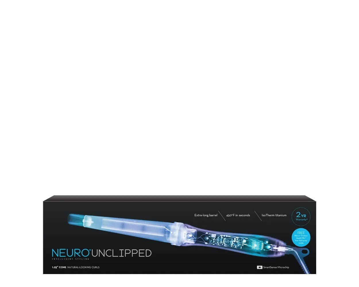 Neuro by Paul Mitchell Titanium Curling Wand, Clipless Curling Iron Creates a Variety of Curls, 1.25 ''