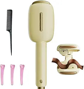 Waves Curling Wands - Curling Iron Hair Crimper Waver, Ionic Deep Waver Hair Curler Tool with Ceramic 3 Barrel for All Hair Types, Easy to Use, Long-Lasting Waves, Beige