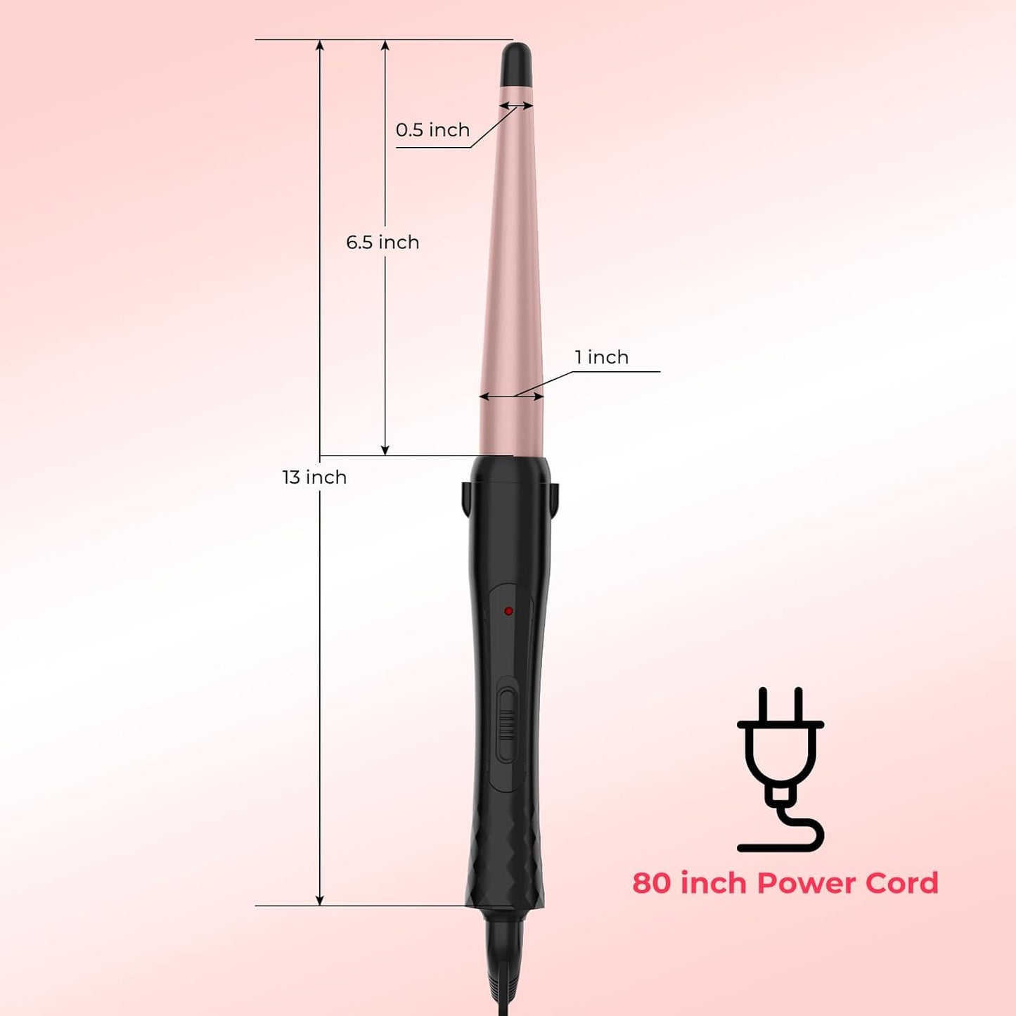 Curling Irons,1 Inch Hair Curling Wand,110V-240V Instant Heating Up to 410℉ Wand Curler,1 Inch Tapered Hair Curlers