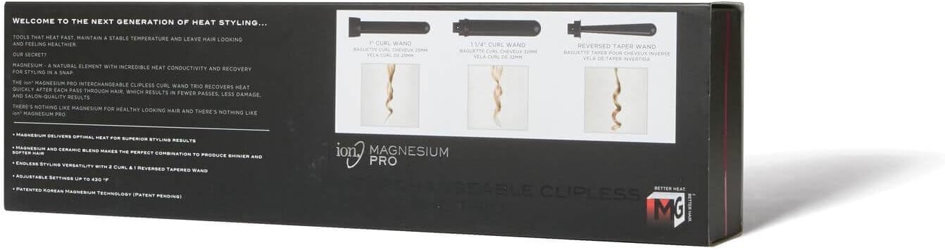 Ion Interchangeable Clipless Curl Wand Trio