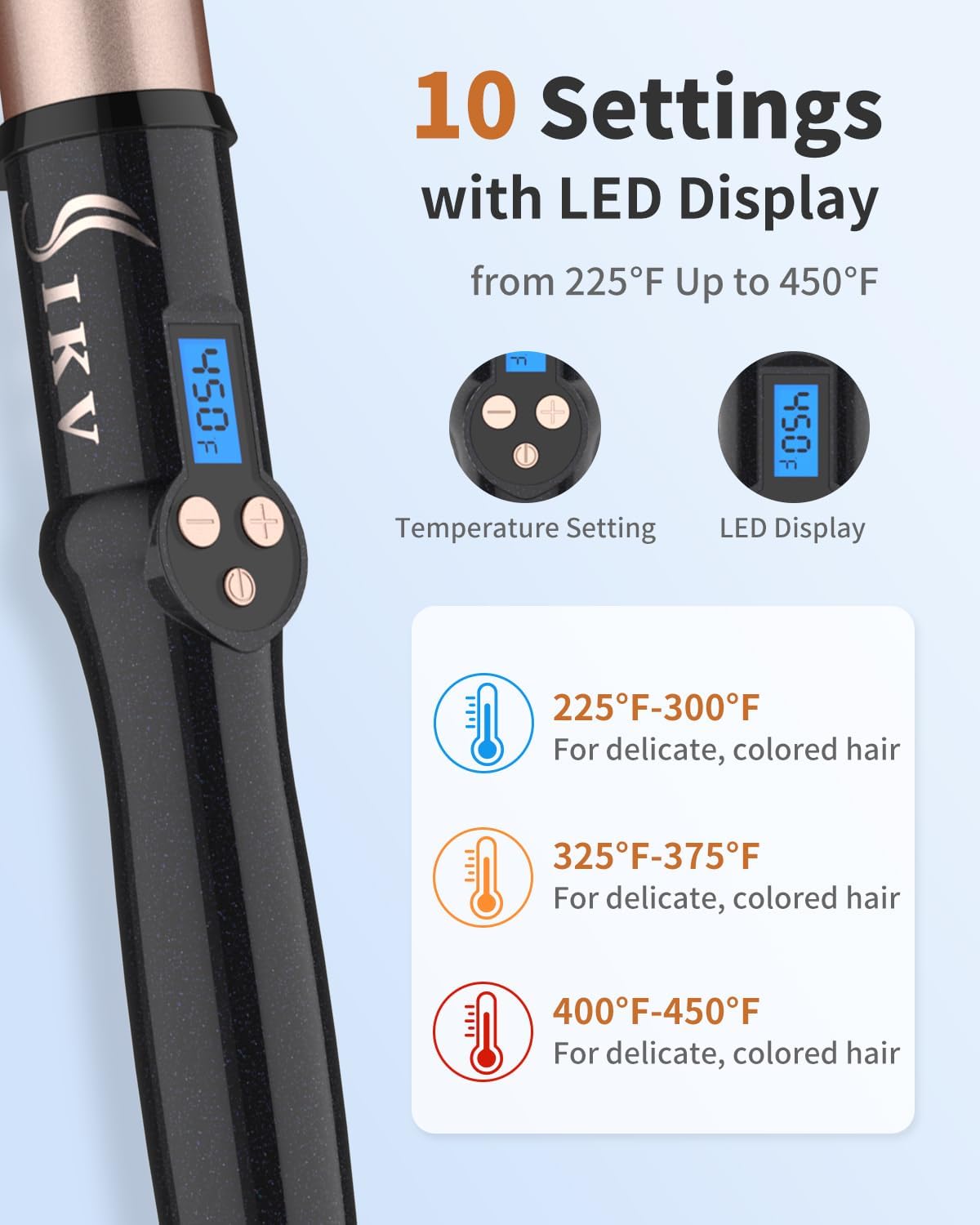 1 1/4 Inch Curling Wand Ceramic Long Barrel,1.25 Inch Curling Wand Iron for Long Hair,Dual Voltage Hair Curling Wand