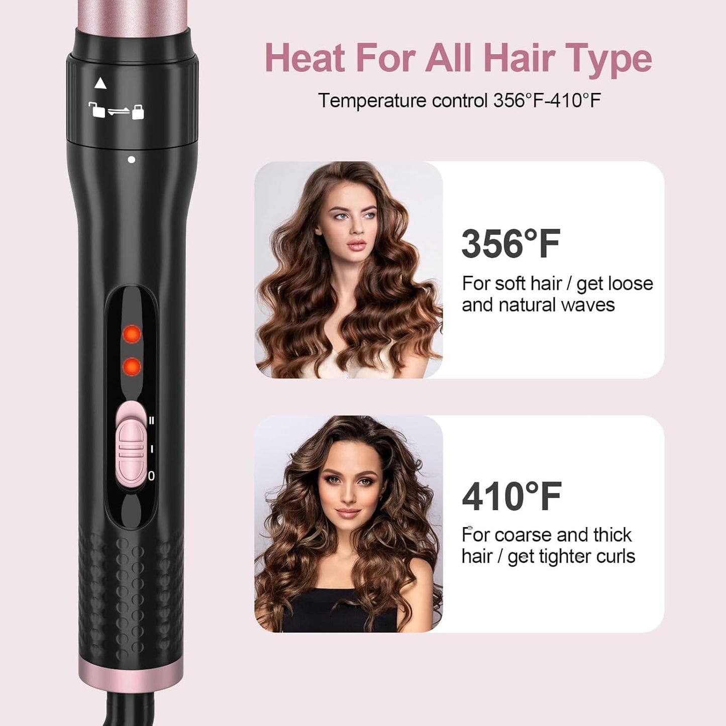 1.25 Inch Curling Iron, Curling Wand for Middle & Long Hair, Ceramic Barrel Curling Irons with Adjustable Temperature, Include Heat Resistant Glove