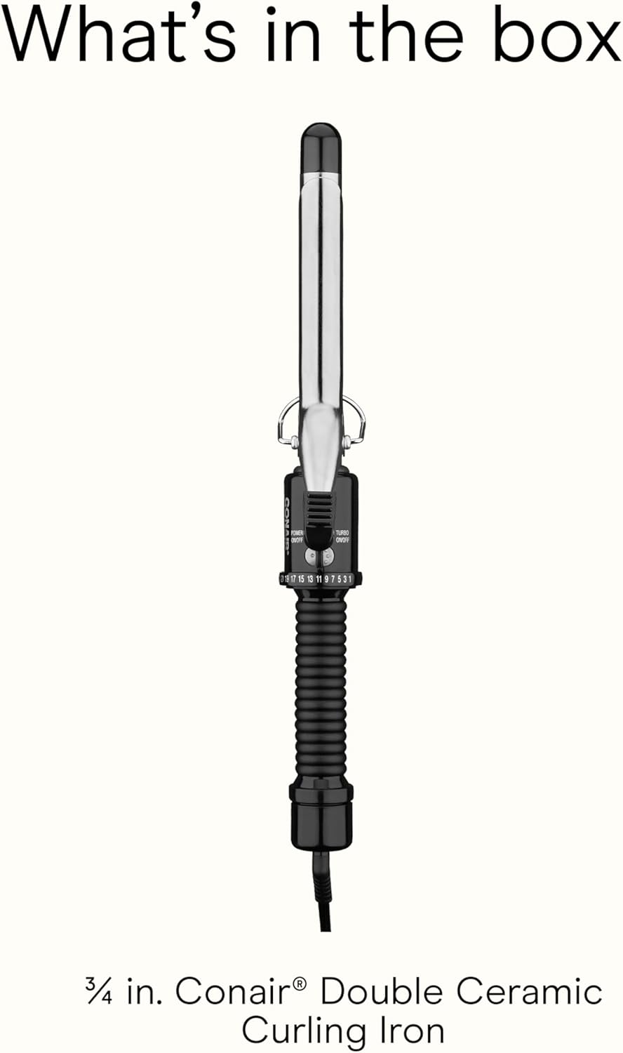 Conair Instant Heat 3/4-Inch Curling Iron, ¾-inch Barrel Produces Tight Curls, Hair Curler for Short to Medium Hair, 25 Heat Setting Hair Curling Iron, Black