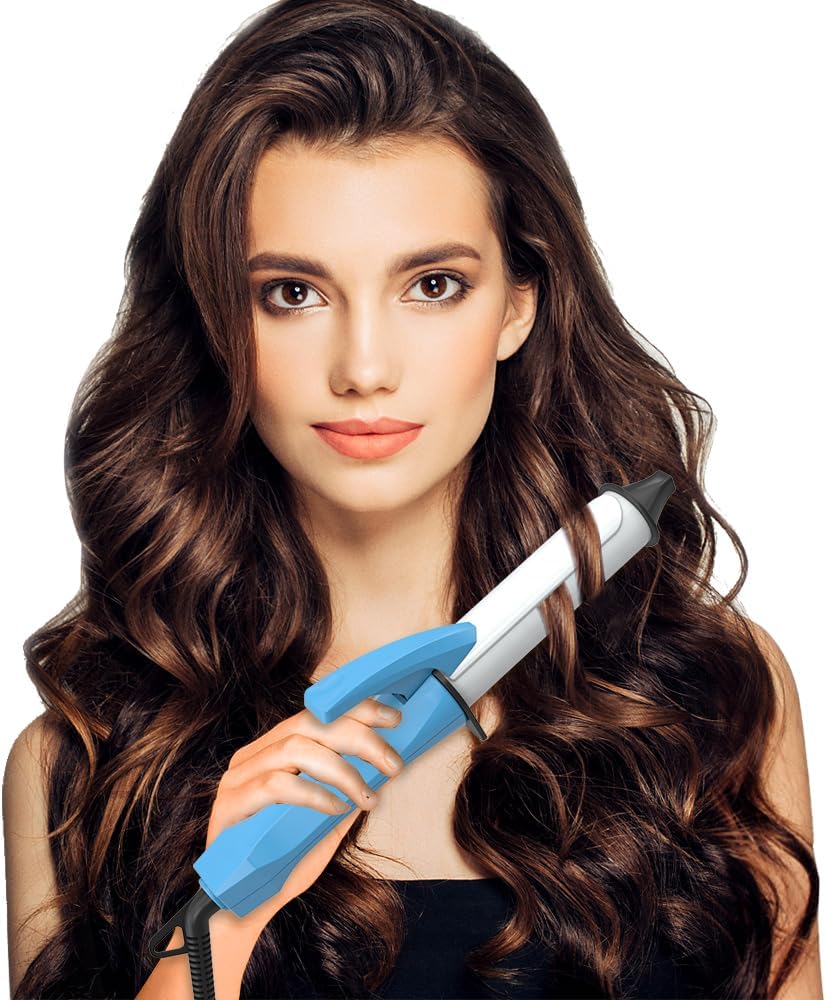 Ceramic Mini Curling Iron for Short Hair, Compact Lightweight Hair Curler for Travel, 1 Inch Heat-Up Fast Curling Wand for Touch Ups, Auto Shut Off, Beautiful Gift Box