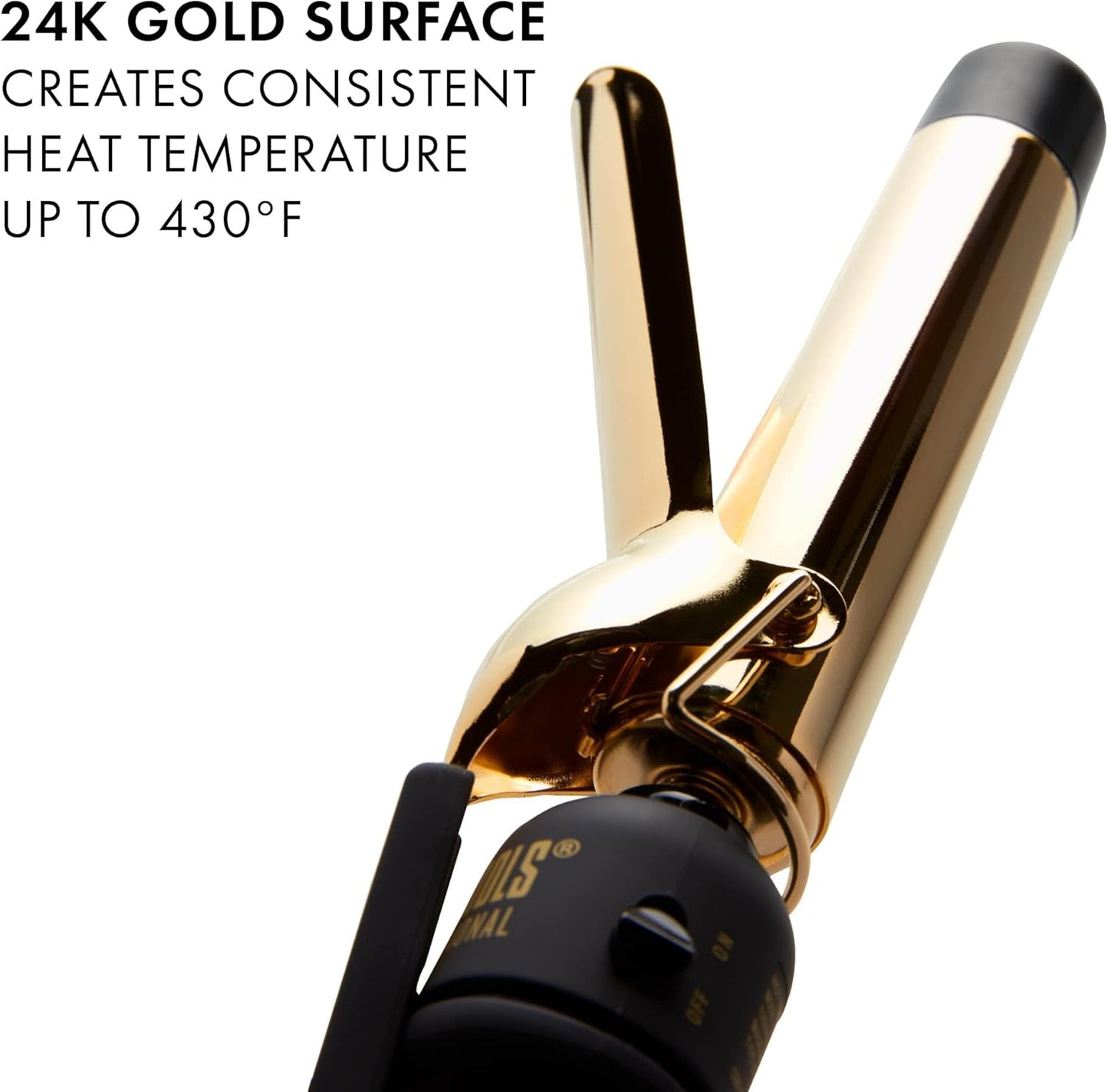 HOT TOOLS (2018 MODEL) Pro Artist 24K Gold Curling Iron | Long Lasting, Defined Curls (1-1/4 in)