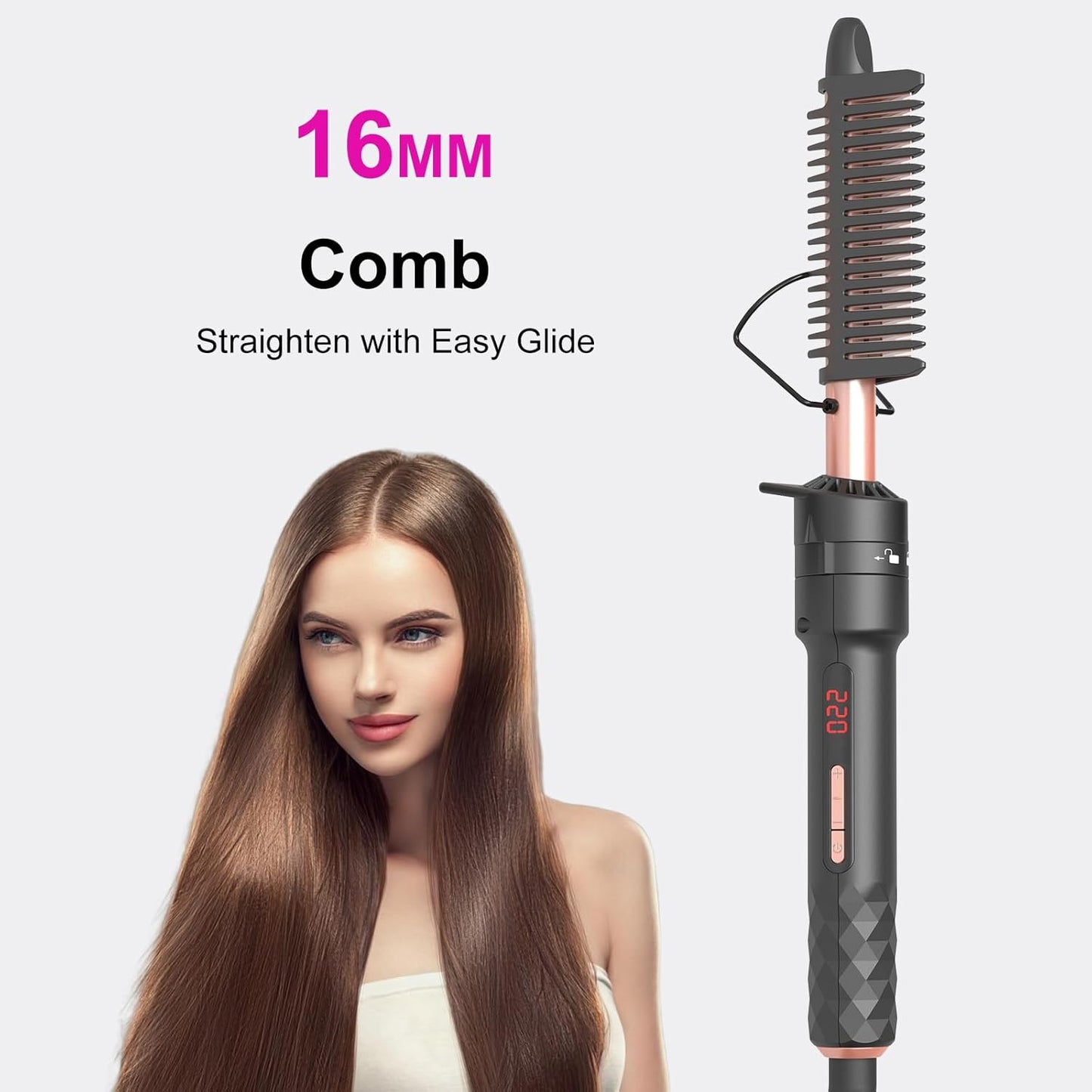 4 in1 Curling Iron,Curling Wand for Long Hair,Hair Crimper with Straightener and Curler Fuction,Wand Curling Iron with Heat Resistant Mat Glove