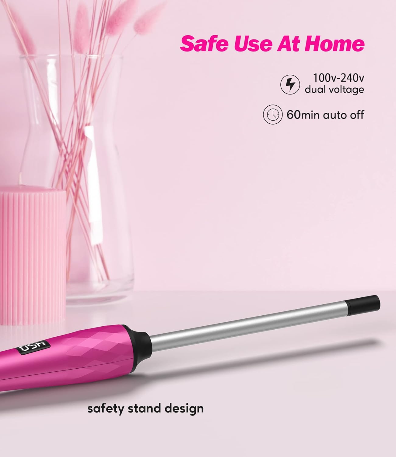 Small Curling Wand, 3/8 Inch Curling Iron for Short & Long Hair, Ceramic Small Barrel Curling Iron with Argan Oil & Keratin Infused, 30s Fast Heat Up, 12 Adjustable Temperature, Glove Included