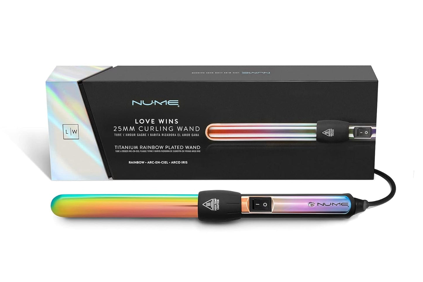 NuMe Love Wins Curling Wand, Titanium Barrel, Far Infrared Heat Technology, Negative Ion Conditioning Technology, Includes Heat-resistant Styling Glove