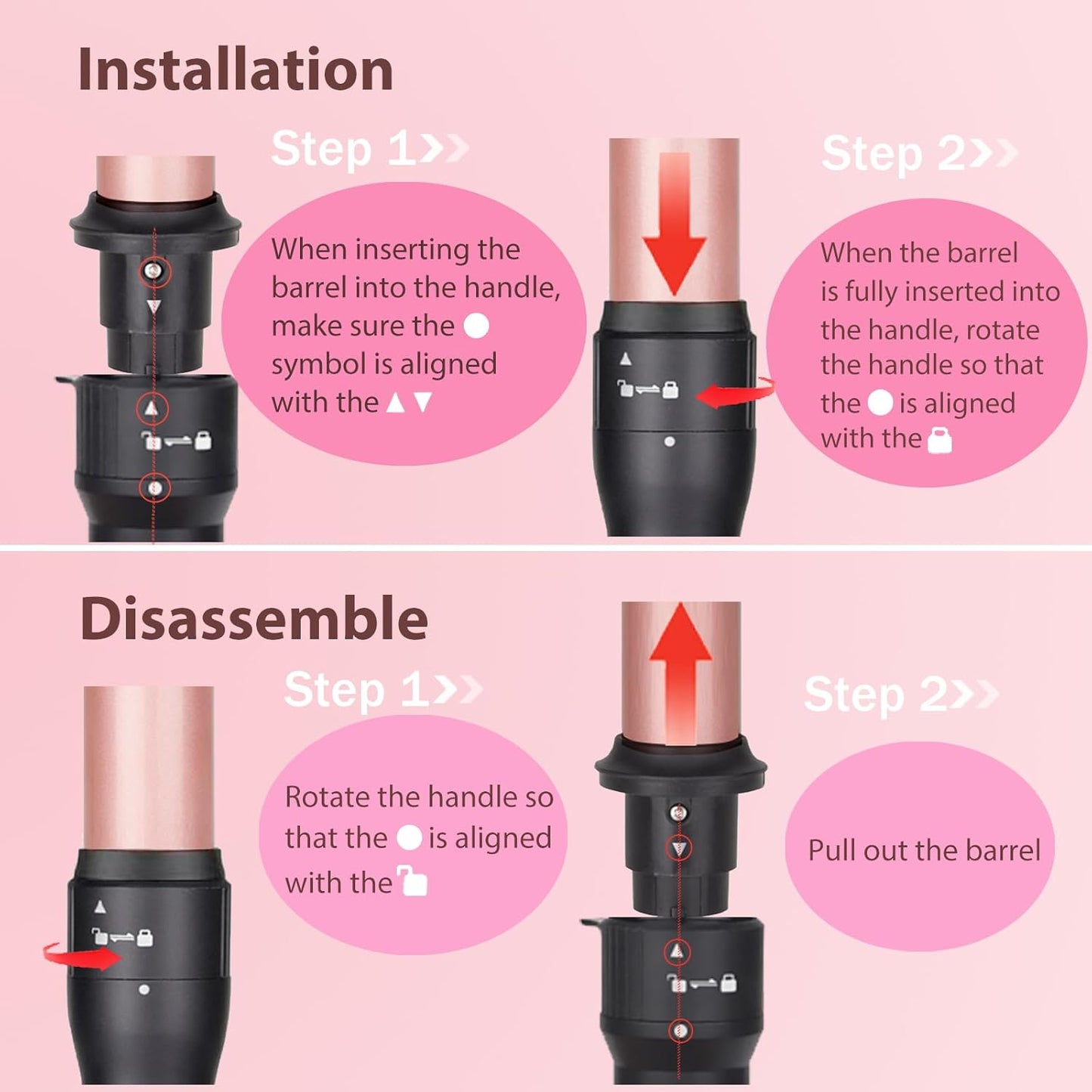 3 in 1 Curling Iron Set, Hair Curling Wand Set with 3 Interchangeable Ceramic Curling Barrel(0.35”-1.25”), Instant Heat Up, Dual Voltage Hair Curler Beach Waves, Include Glove