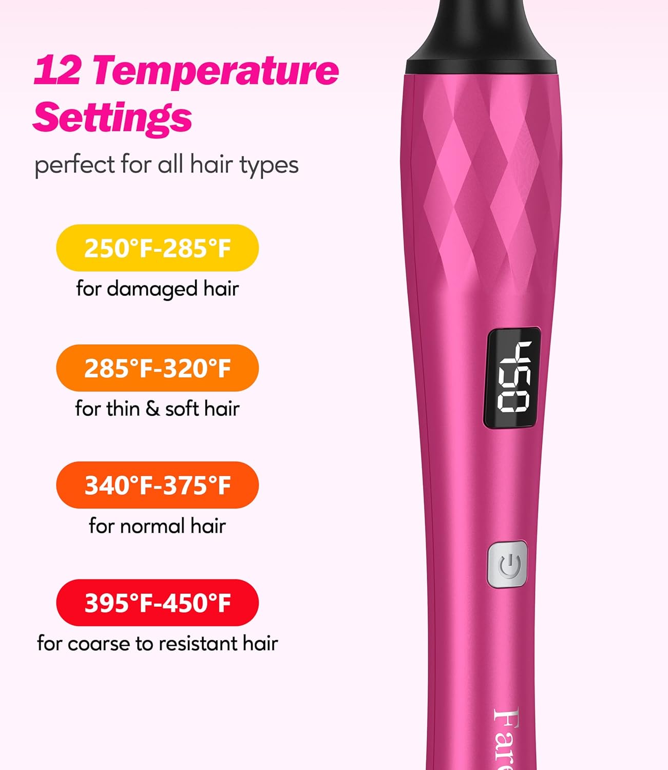 Small Curling Wand, 3/8 Inch Curling Iron for Short & Long Hair, Ceramic Small Barrel Curling Iron with Argan Oil & Keratin Infused, 30s Fast Heat Up, 12 Adjustable Temperature, Glove Included