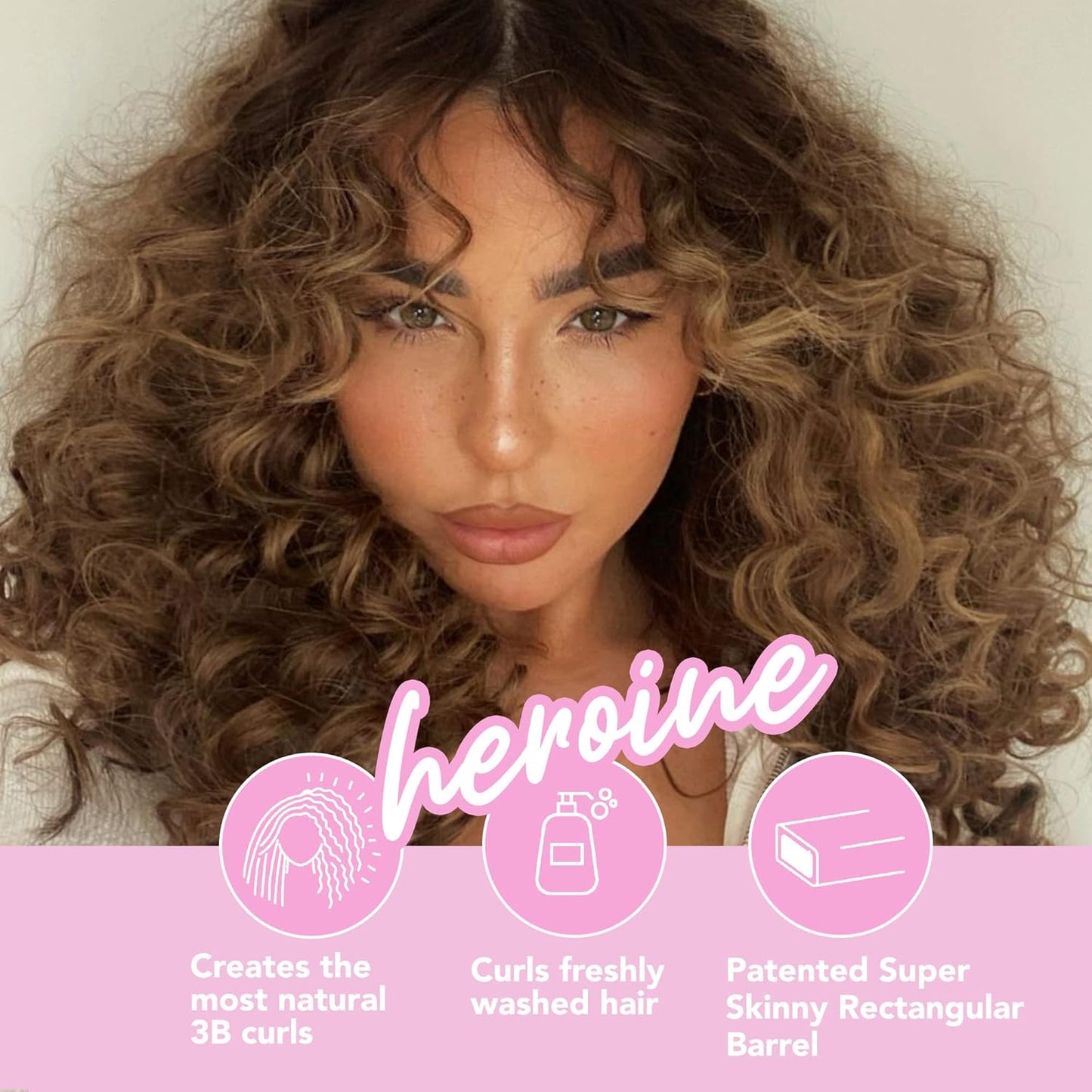 CHOPSTICK STYLER Heroine Professional Curling Wand, 3/8 Super Skinny Rectangular Ceramic Barrel for Tight, Natural, Ringlet Long Lasting Chopstick Curls - Curler for Long & Short Hair
