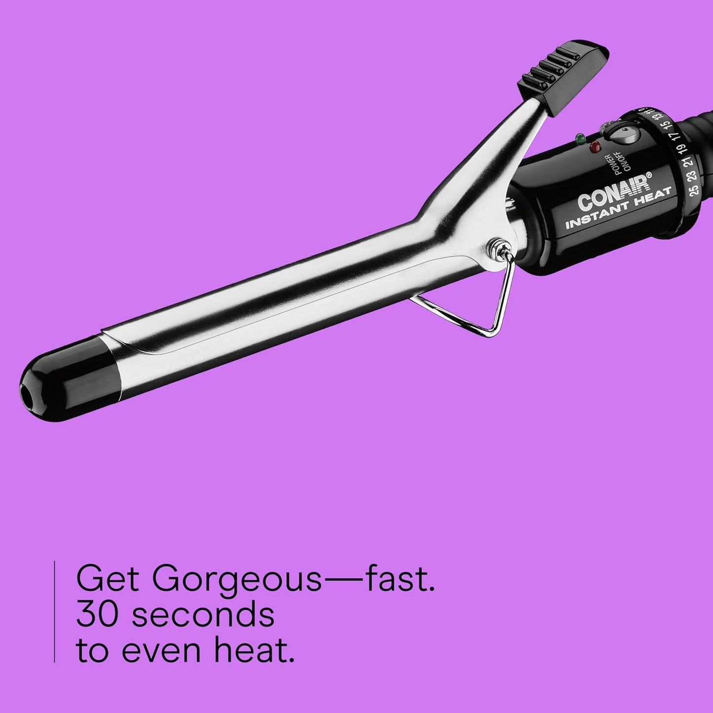 Conair Instant Heat 3/4-Inch Curling Iron, ¾-inch Barrel Produces Tight Curls, Hair Curler for Short to Medium Hair, 25 Heat Setting Hair Curling Iron, Black