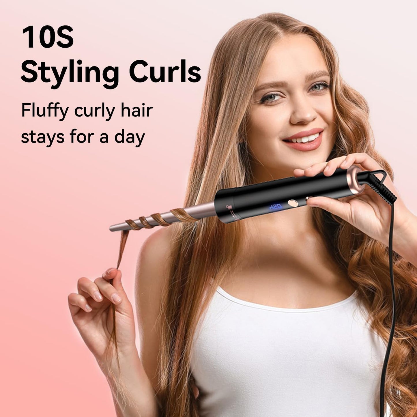 5 in 1 Curling Wand Set, Waver Curling Iron with Curling Brush and 4 Interchangeable Ceramic Curling Wand (0.35”-1.25”) for Women, Fast Heat Up Hair Curler Include Heat Protective Glove