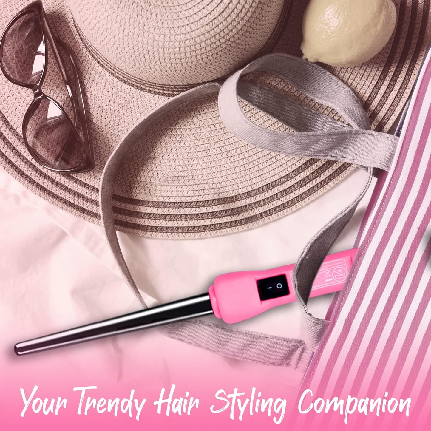 Herstyler Baby Curls Small Curling Wand - Mini Curling Iron - 1/2 to 3/4 Tapered - Small Barrel - Skinny - Pink