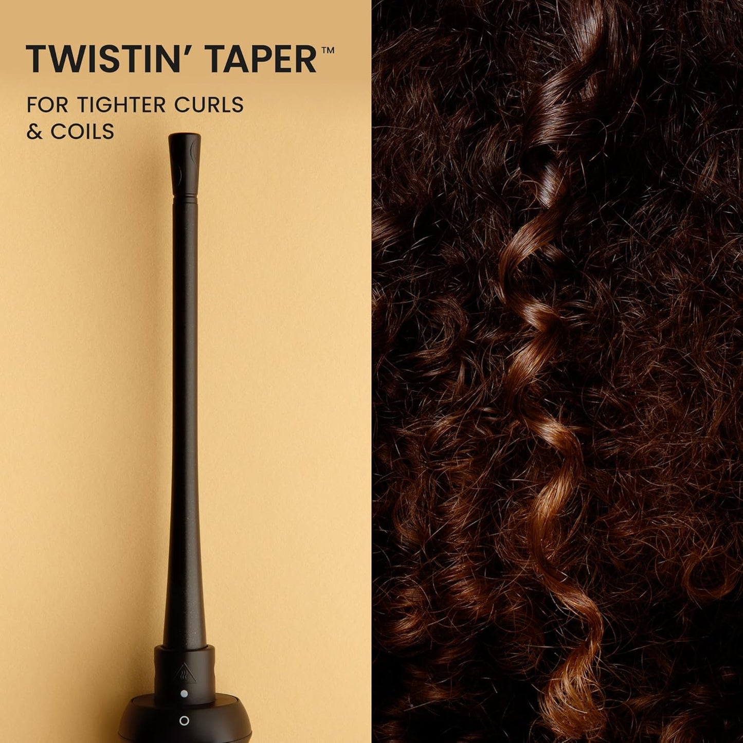 Curlsmith Defrizzion Curl Reviving Wand - Revives & Defines Curls, Dry Styling with Minimal Heat & 4 Different Attachments - For All Curls, Coils & Waves