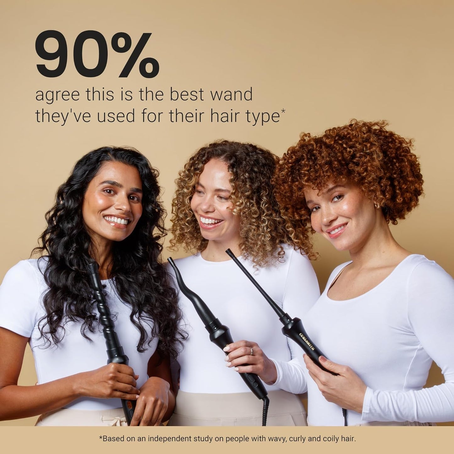 Curlsmith Defrizzion Curl Reviving Wand - Revives & Defines Curls, Dry Styling with Minimal Heat & 4 Different Attachments - For All Curls, Coils & Waves