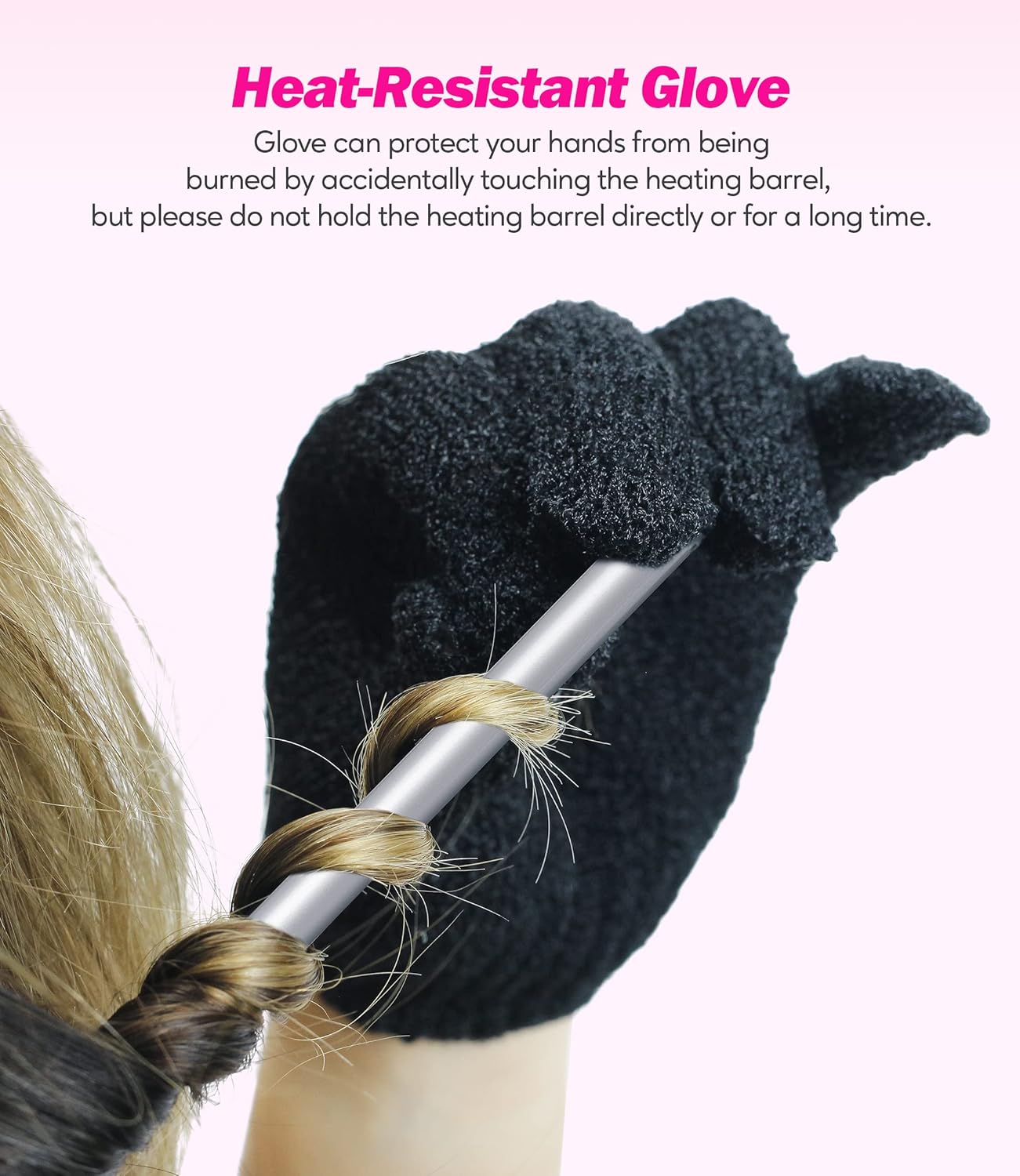 Small Curling Wand, 3/8 Inch Curling Iron for Short & Long Hair, Ceramic Small Barrel Curling Iron with Argan Oil & Keratin Infused, 30s Fast Heat Up, 12 Adjustable Temperature, Glove Included