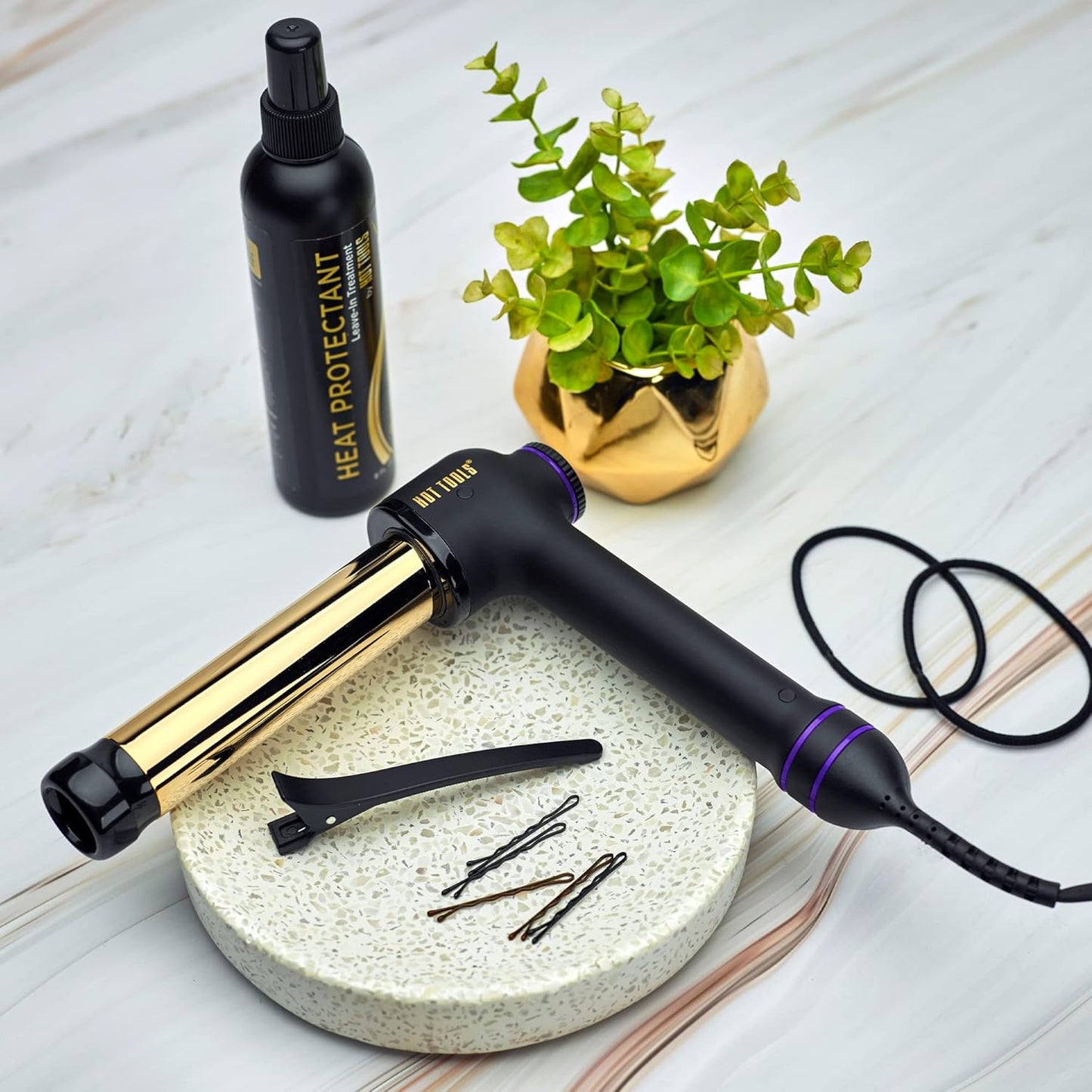 Hot Tools Pro Artist 24K Gold Curlbar Curling Wand | Long Lasting, Defined Curls (1-1/4 in)