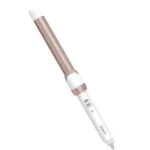 Conair Double Ceramic 1-Inch Curling Wand, Produces Flawless Waves, Curling Iron for Use on Medium and Long Hair, 30 Heat Setting Curling Iron, White