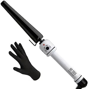 Hot Tools Pro Artist Nano Ceramic Tapered Curling Wand | For Smooth, Shiny Hair (3/4 to 1-1/4 in)|White