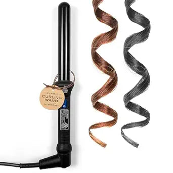 NuMe Classic Ceramic Curling Wand - Tourmaline 25mm Barrel Hair Curler, Negative Ion Conditioning, Far Infrared Heat - All Hair Types