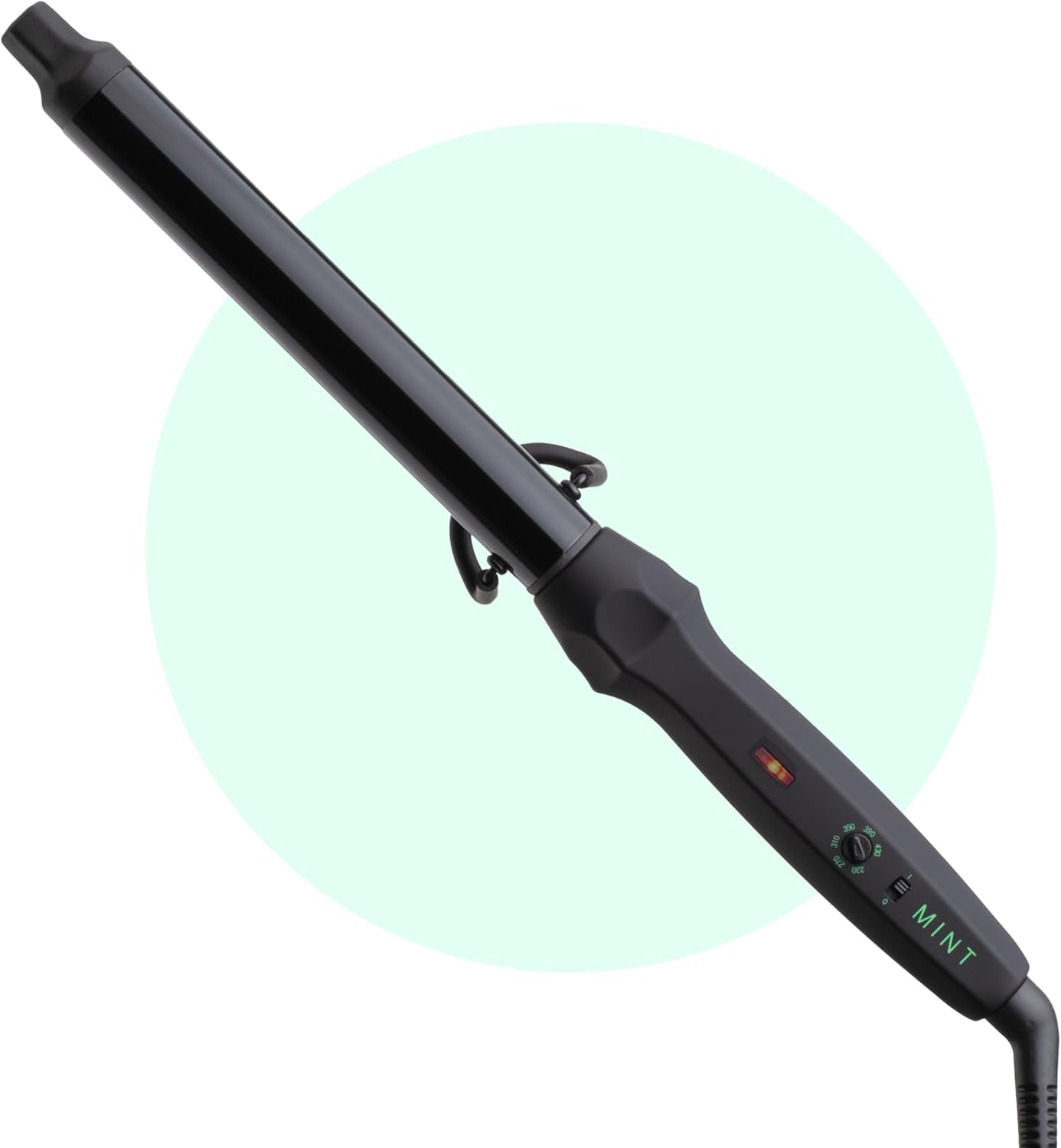 MINT Professional Clamp-Free Curling Wand 1 Inch for Long Hair | Extra Long Curl Wand w 4-Heater Ionic Ceramic Tourmaline Barrel | Best Curling Wands | Adjustable 230-430°F | Worldwide Dual Voltage