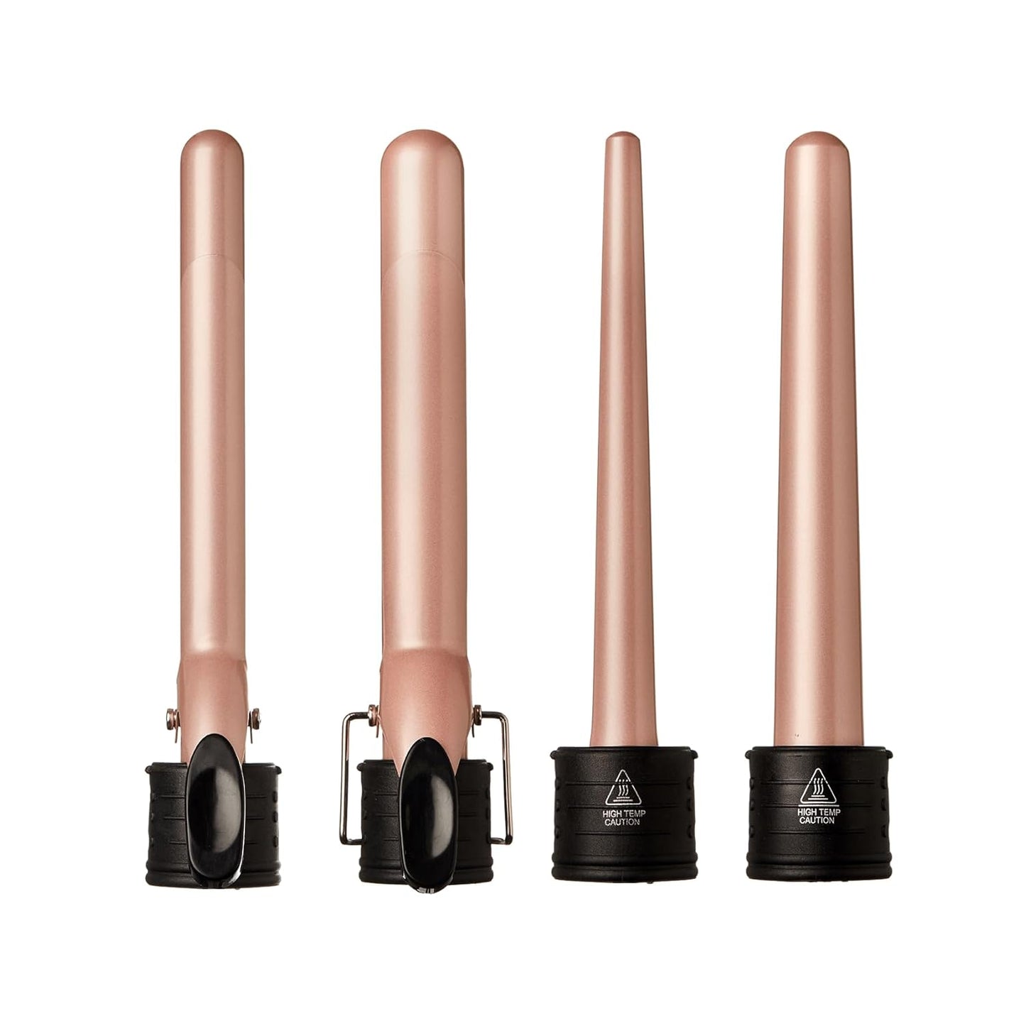 KISS 5-in-1 Curling Iron, Interchangeable Tourmaline Ceramic Curling Wand Set with 3 Styling Clips & 2 Wands, 2 Heat Settings, Heat Resistant Glove, 110/120V