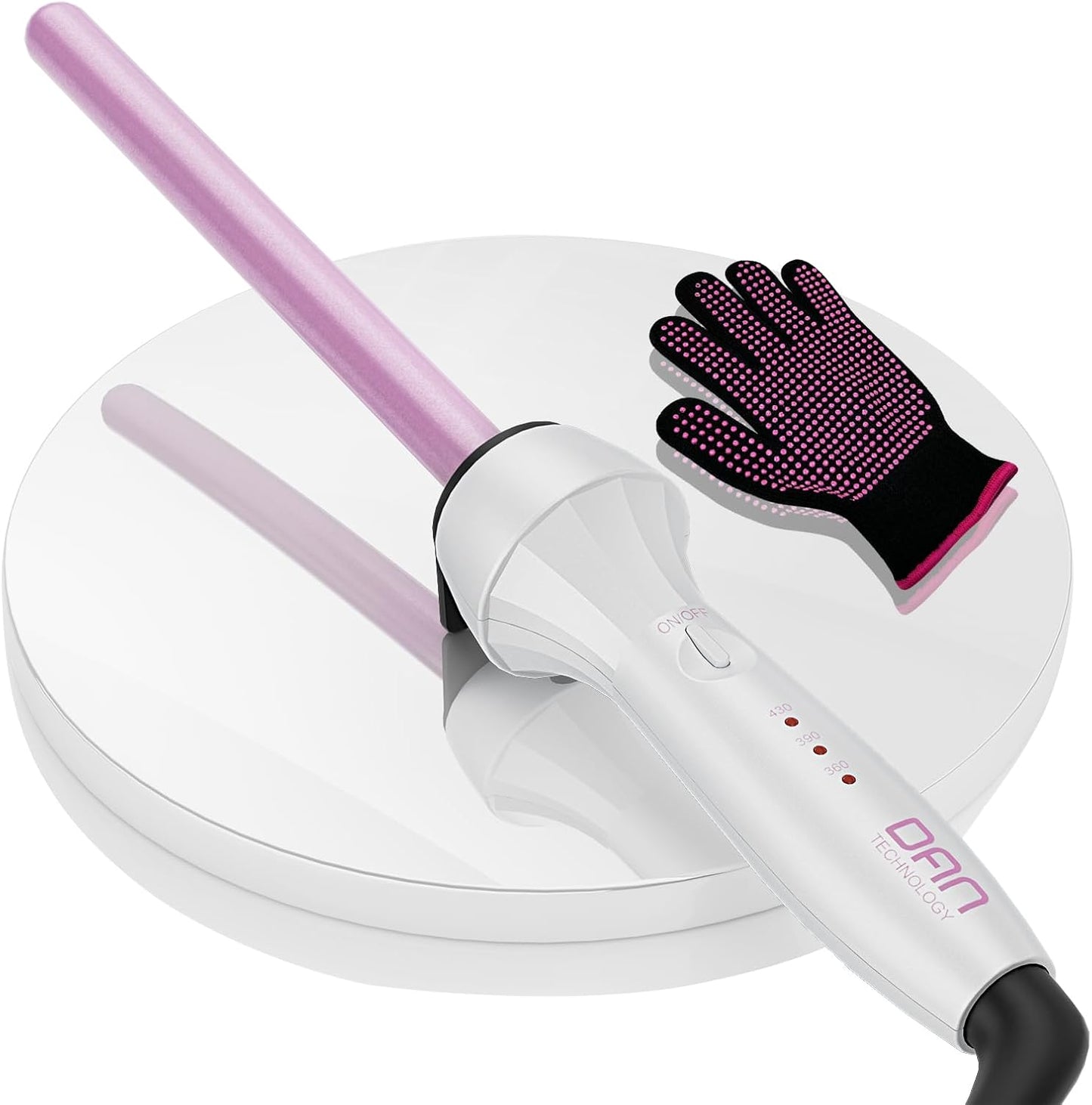 DAN Technology Curling Iron, 1/2 inch, Thin Curling Wand, Adjustable Temperature, Tourmaline Impregnated Ceramic Barrel, Dual Voltage Hair Wand, 60 min Shut Off