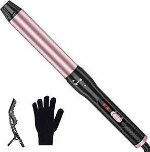 1.25 Inch Curling Iron, Curling Wand for Middle & Long Hair, Ceramic Barrel Curling Irons with Adjustable Temperature, Include Heat Resistant Glove
