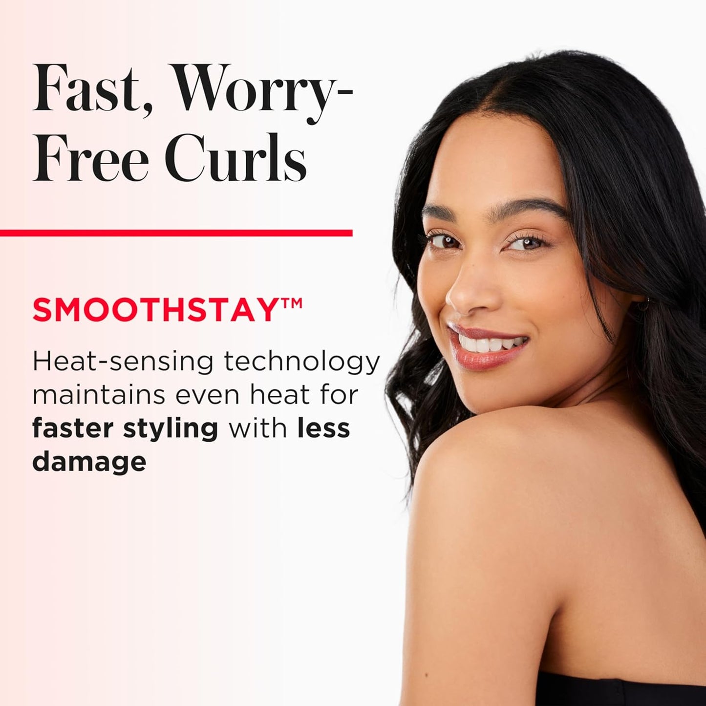 REVLON SmoothStay Coconut Oil Infused Hair Curling Iron - Barrel Curling Iron 1 ½ Inch for Loose Curls, Shinier, Visibly Smoother Hair (1 ½ in)