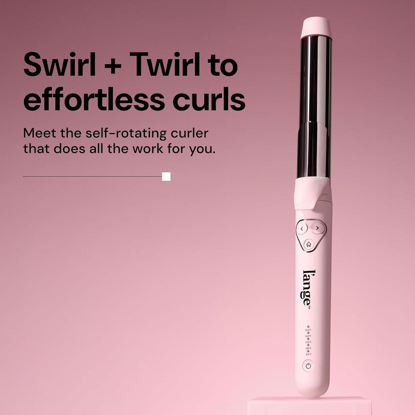 L'ANGE HAIR Le Pirouette 32MM Titanium Rotating Curling Iron Self-Rotating Curler | Curls and Waves for Beginners and Pros | Premium Titanium 1.25 Inch Barrel | Blush