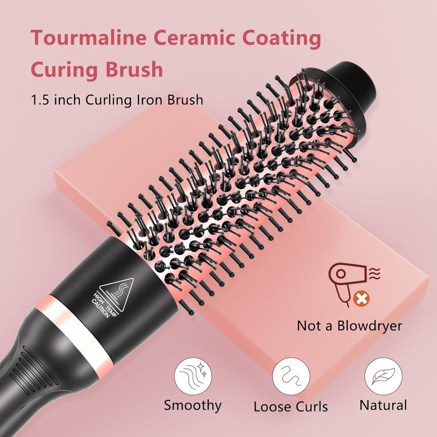 Curling Iron Set, O'bella 5 in 1 Curling Wand Set with Thermal Brush&4 Interchangeable Ceramic Curling Wand(0.35”-1.25”), 2 Temps Instantly Heating Hair Wand Curler