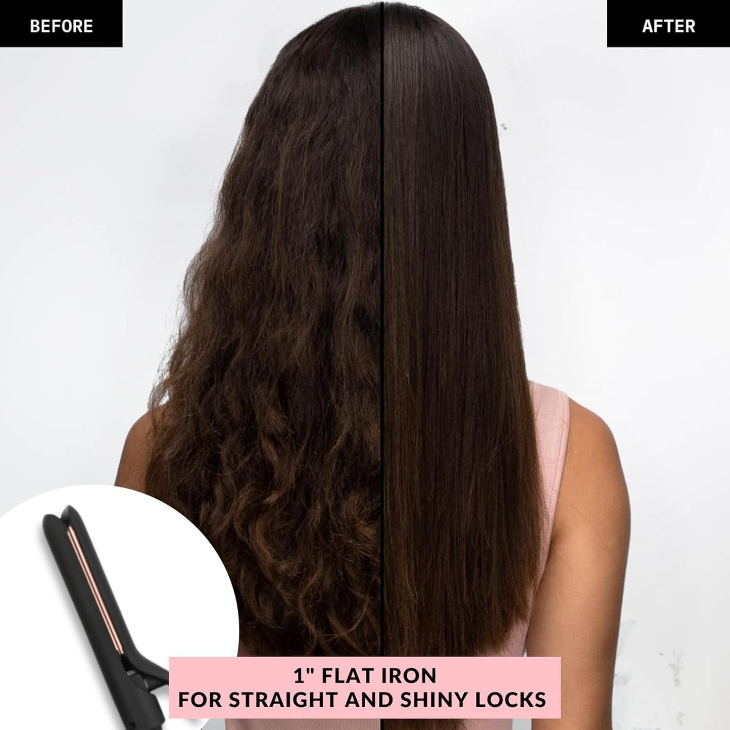 FoxyBae 3-in-1 Interchangeable Hair Tools - Curling Wand w/ 3 Attachments - Hot Round Brush, Straightening Iron & Hair Curler for Shiny Curls - Hair Dryer Brush & Hair Styling Set [Black-Rose Gold]
