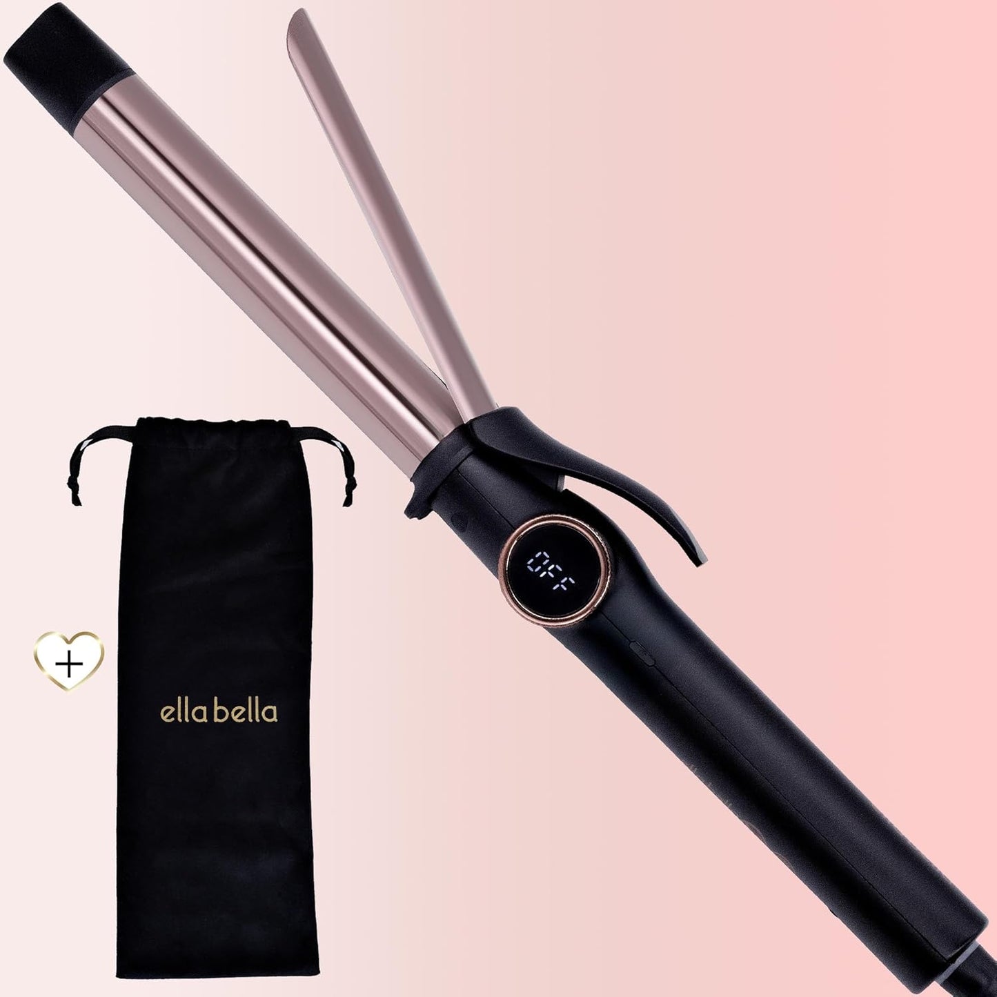 ELLA BELLA® Compact Curling Iron 1 Inch - Professional Curling Wand with Dual Voltage, Ceramic Tourmaline Coating, for Long-Lasting Curls and Reliable Styling