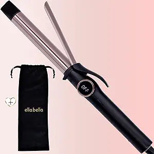 ELLA BELLA® Compact Curling Iron 1 Inch - Professional Curling Wand with Dual Voltage, Ceramic Tourmaline Coating, for Long-Lasting Curls and Reliable Styling