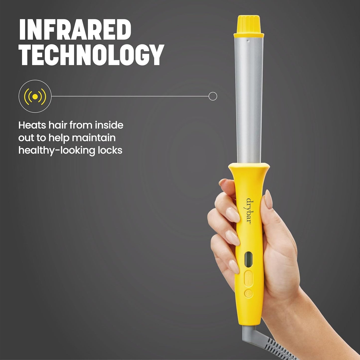 Drybar The Wrap Party Curling & Styling Wand – Long-Lasting Waves and Curls – Salon Hair Curling Wand