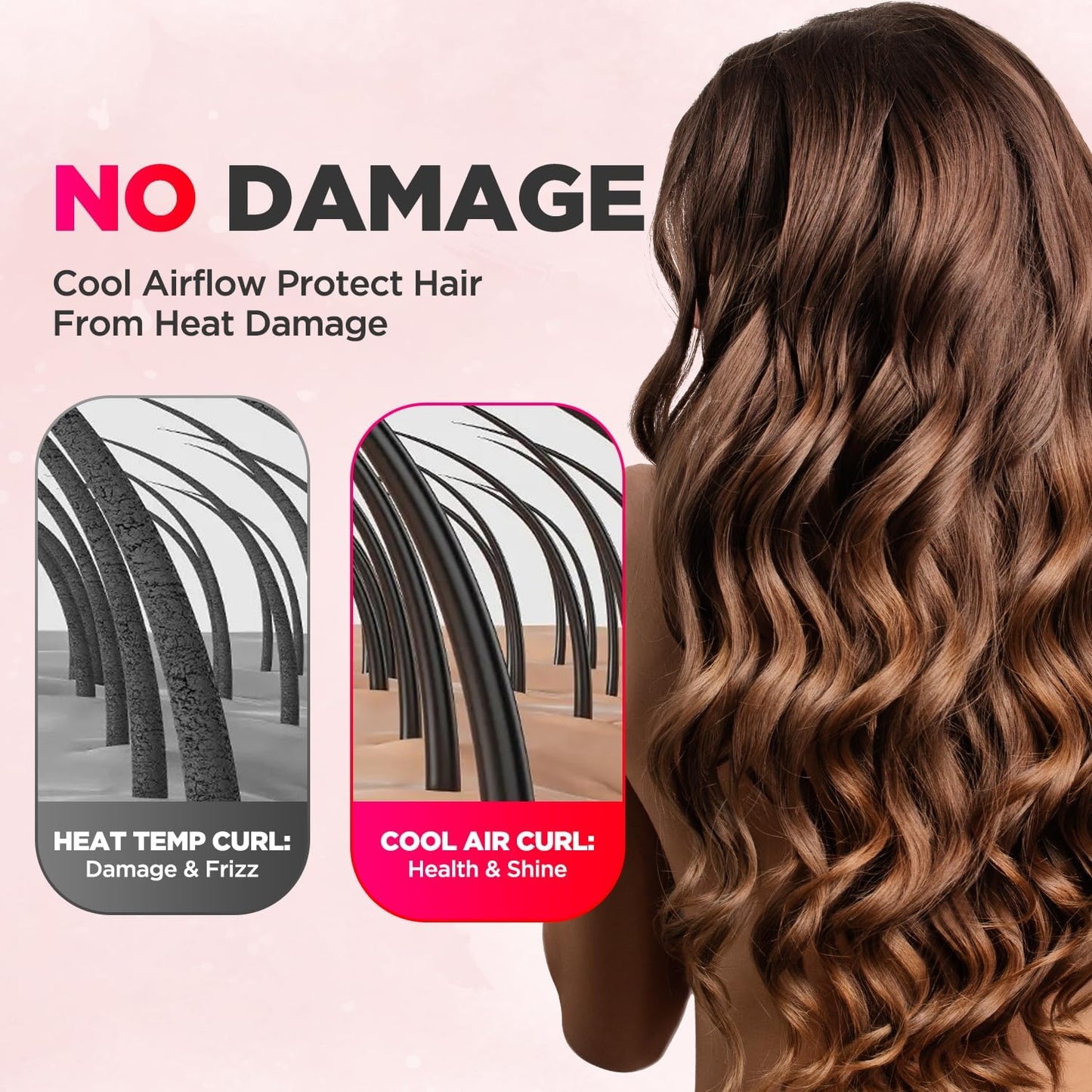 MiroPure 360° Airflow Styler Curling Iron, Titanium Flat Iron Hair Straightener and Curler 2 in 1, Professional Curing Wand with Ionic Aroma Cool Air, 13 Adjustable Temps, Dual Voltage for Long Hair