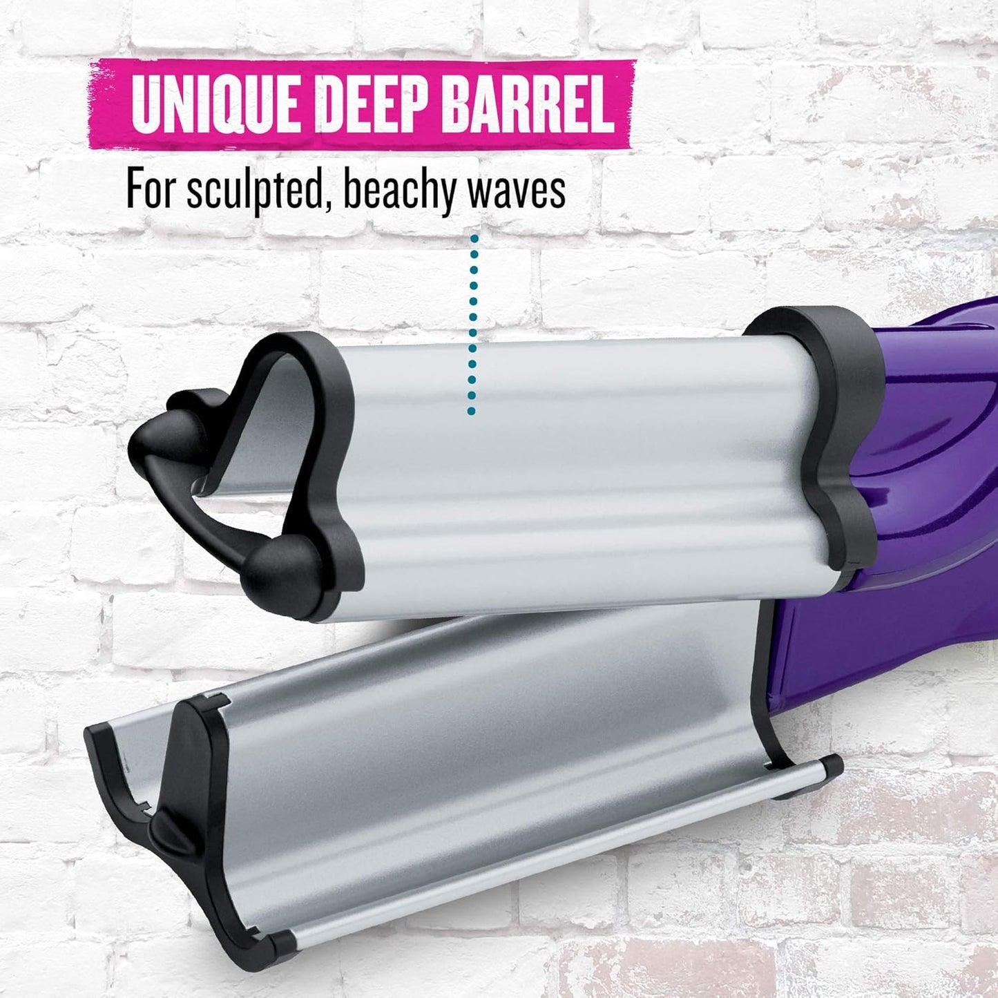 Bed Head Wave Artist Deep Waver | Combat Frizz, Get Long Lasting Results, & Add Massive Shine for Beachy Waves | With Tourmaline Ceramic Technology (Purple)