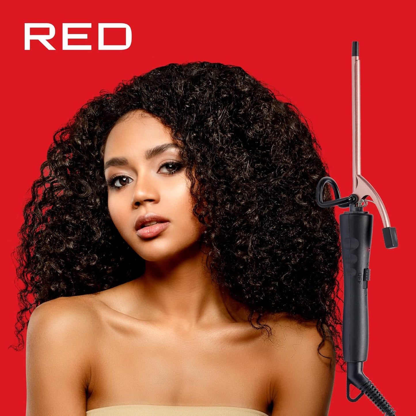 Red by Kiss 1/4 Inch Thin Curling Iron, Pencil Curling Iron, Extra Small Ceramic Coating Barrel, Skinny Curling Iron Wand for Long & Short Hair