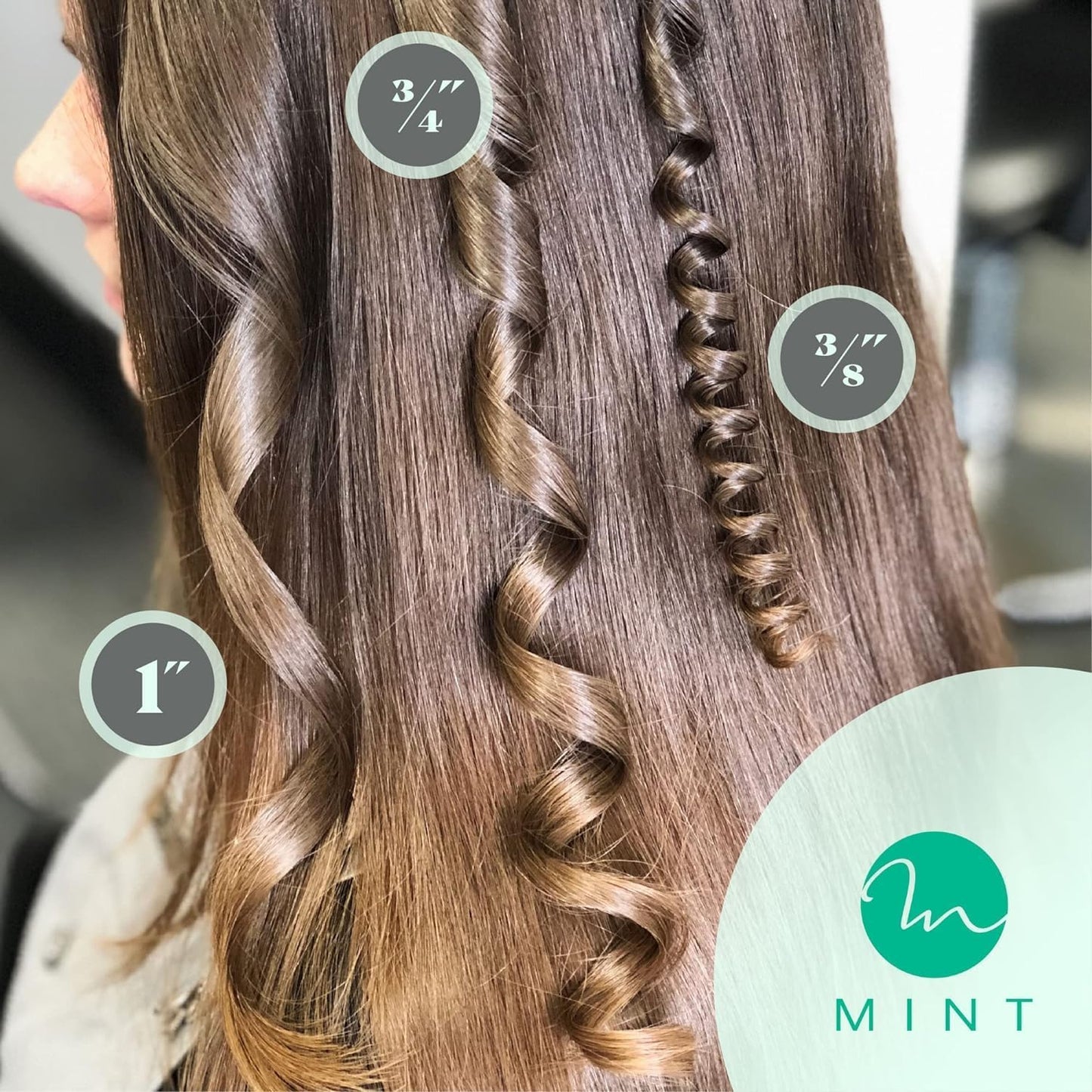 MINT Professional Clamp-Free Curling Wand 1 Inch for Long Hair | Extra Long Curl Wand w 4-Heater Ionic Ceramic Tourmaline Barrel | Best Curling Wands | Adjustable 230-430°F | Worldwide Dual Voltage