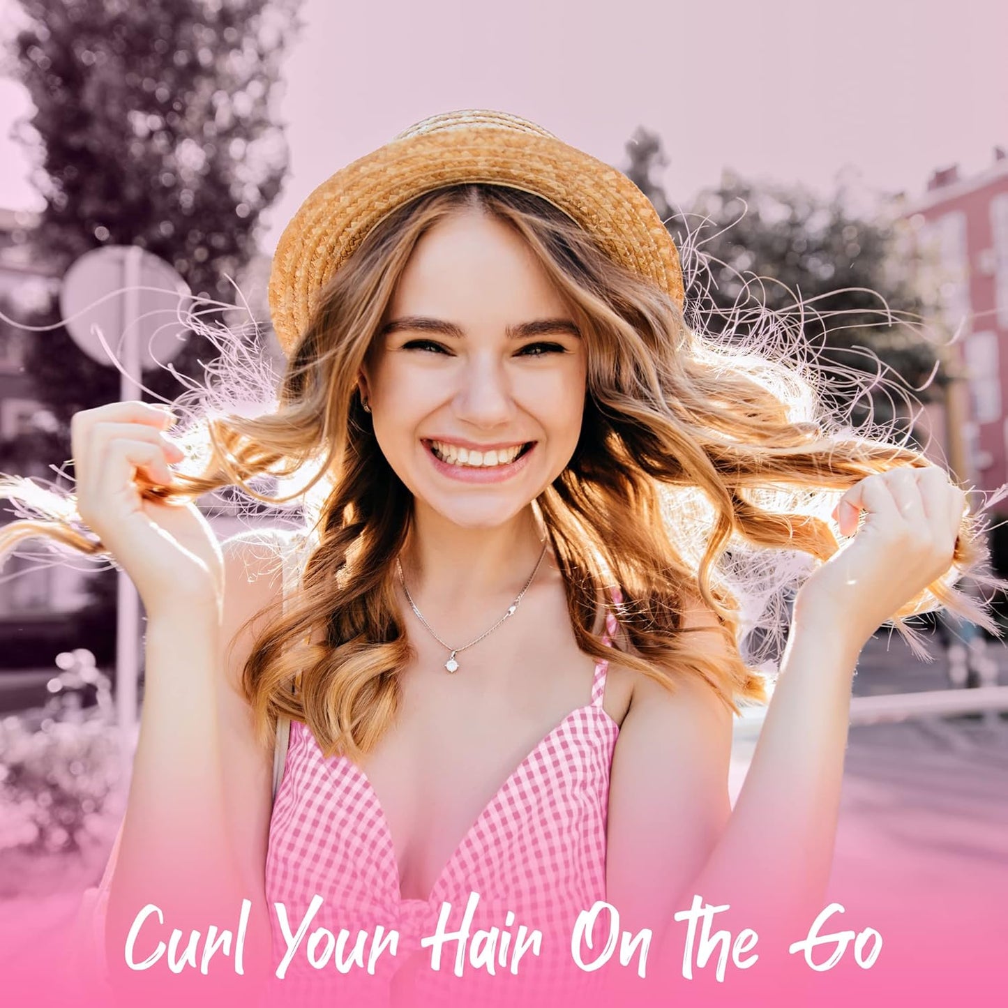 Herstyler Baby Curls Small Curling Wand - Mini Curling Iron - 1/2 to 3/4 Tapered - Small Barrel - Skinny - Pink