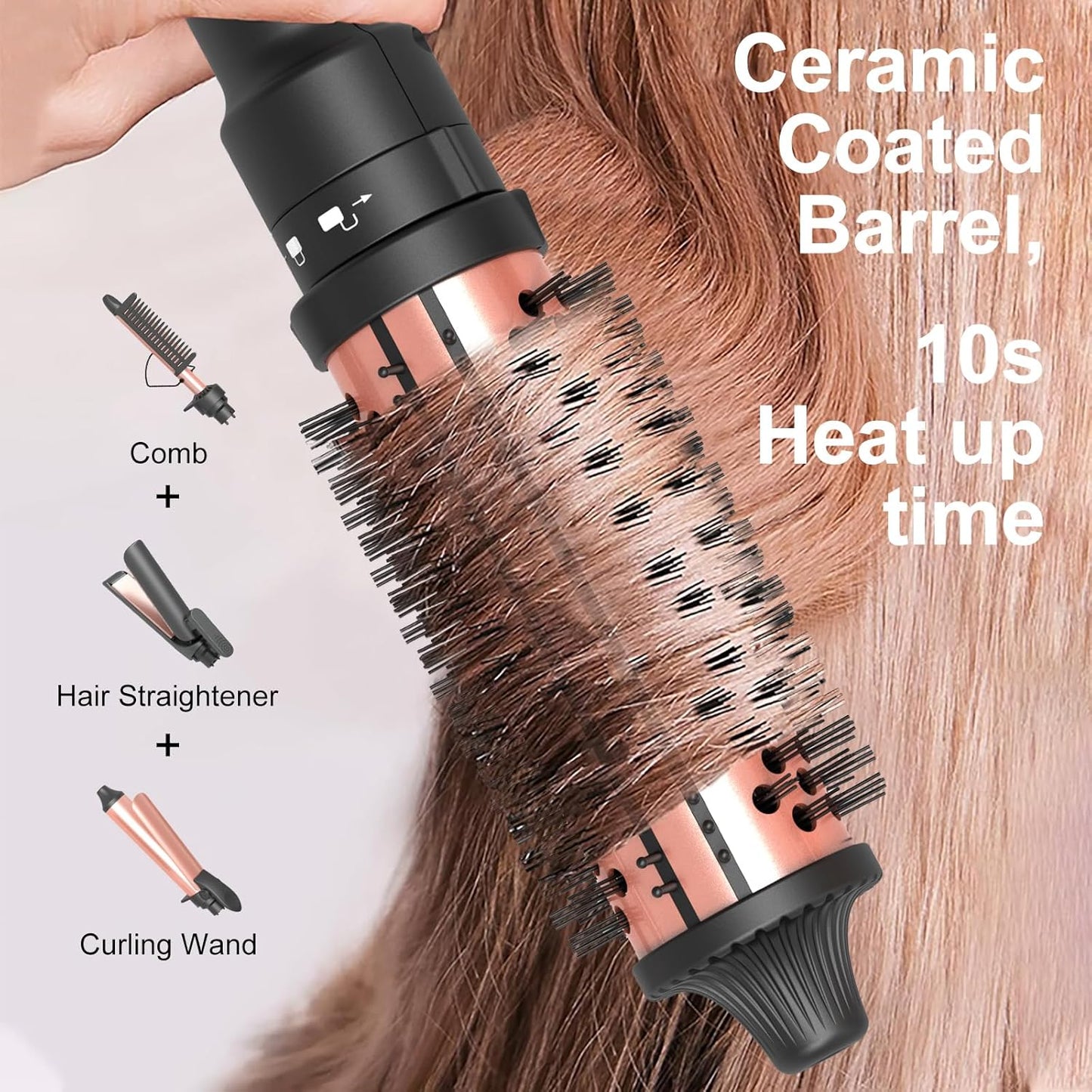 4 in1 Curling Iron,Curling Wand for Long Hair,Hair Crimper with Straightener and Curler Fuction,Wand Curling Iron with Heat Resistant Mat Glove